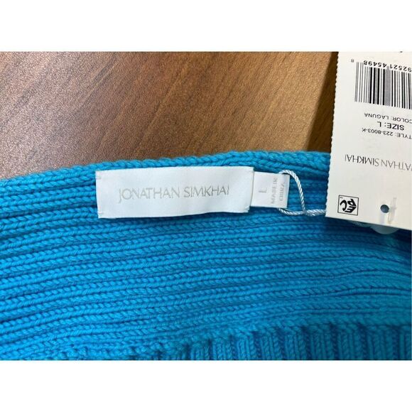 Jonathan Simkhai NWT Ofira Patchwork Top in Laguna Size L - Picture 7 of 10